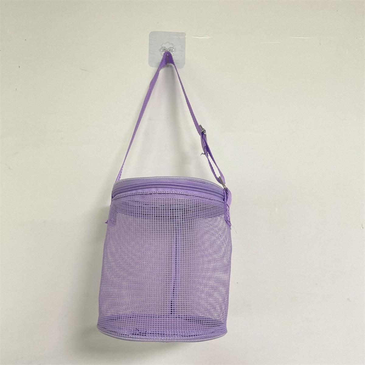 

New children s mesh shell storage bag beach three-dimensional round sand bucket toy storage collection bag