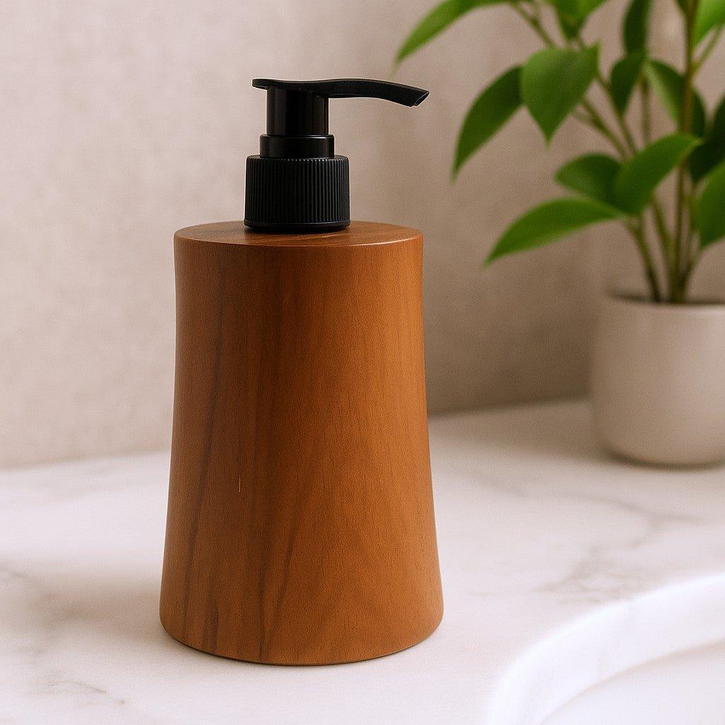 Soap Dispenser Natural Teak Wood Taper