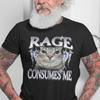 Rage Consumes Me Cat Shirt, Kitty Graphic Tee, Funny Cat Meme T-Shirt, Vintage Cat Tee, Silly Cat Shirt, Weird Humor Y2K Style Unisex Shirt