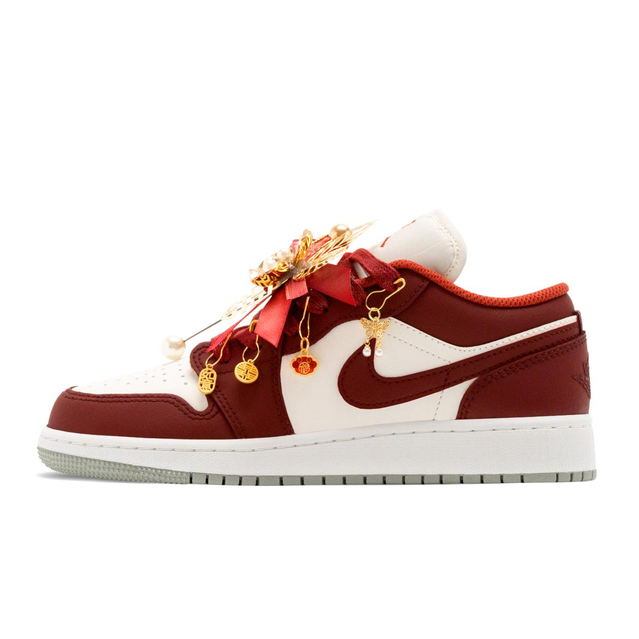 

Jordan Air Jordan 1 Auspicious Dragon And Phoenix, New Chinese Style, Chinese Style, Wedding Preparation, Wedding Shoes 553560-133(TeamA-) 35.5