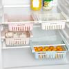 Fridge Drawer Organizer Retractable Multifunction Space Saving Refrigerator Storage Box White