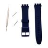 Replacement Silicone Rubber Strap for Swatch 19mm Compatible with and Adjustable Size [F NODE] Watches, Width, Men's Women's Watches, (Navy)