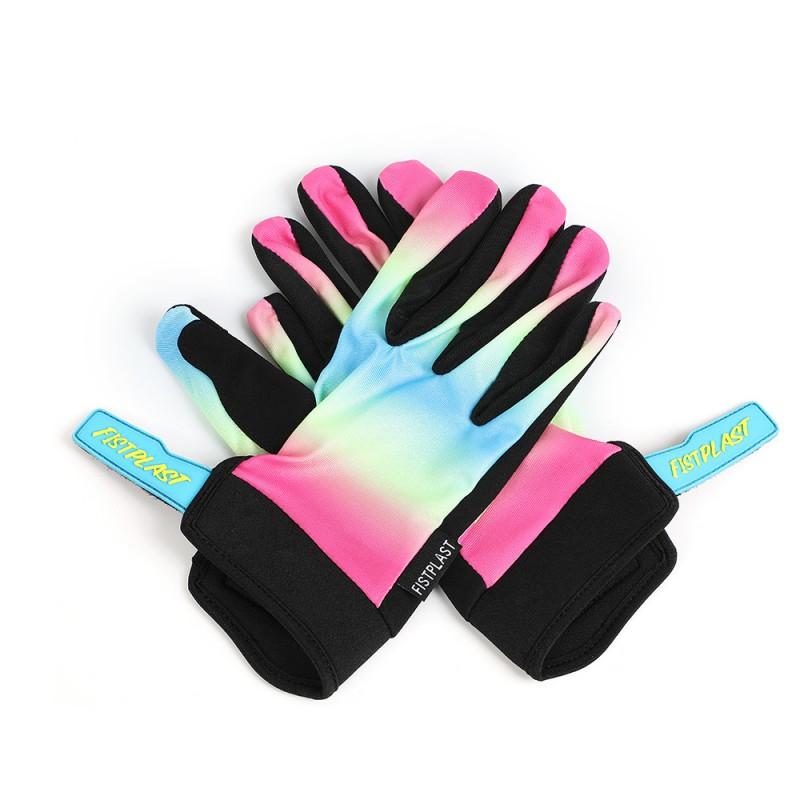 Guanti Resistenti per Mountain Bike Con Punta delle Dita Compatibile Touchscreen Colori Fiamma Arcobaleno Blu Ciambella Uomo Donna