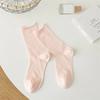 Candy Color Summer Socks Hollow Out Roll Edge Socks Sweet Long Socks  Women