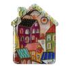 Vintage House Magnet Refrigerator Magnet, Colorful Fairy Tale Town Fridge Magnetic Kitchen Decoration Accessories Artistic Illustration