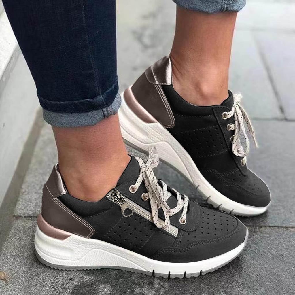 Sneakers For Women Clearance 2024 New Casual Women'S Shoes Sneakers Lace Up Thick Soled Large Size Single Shoes Zapatos De Mujer