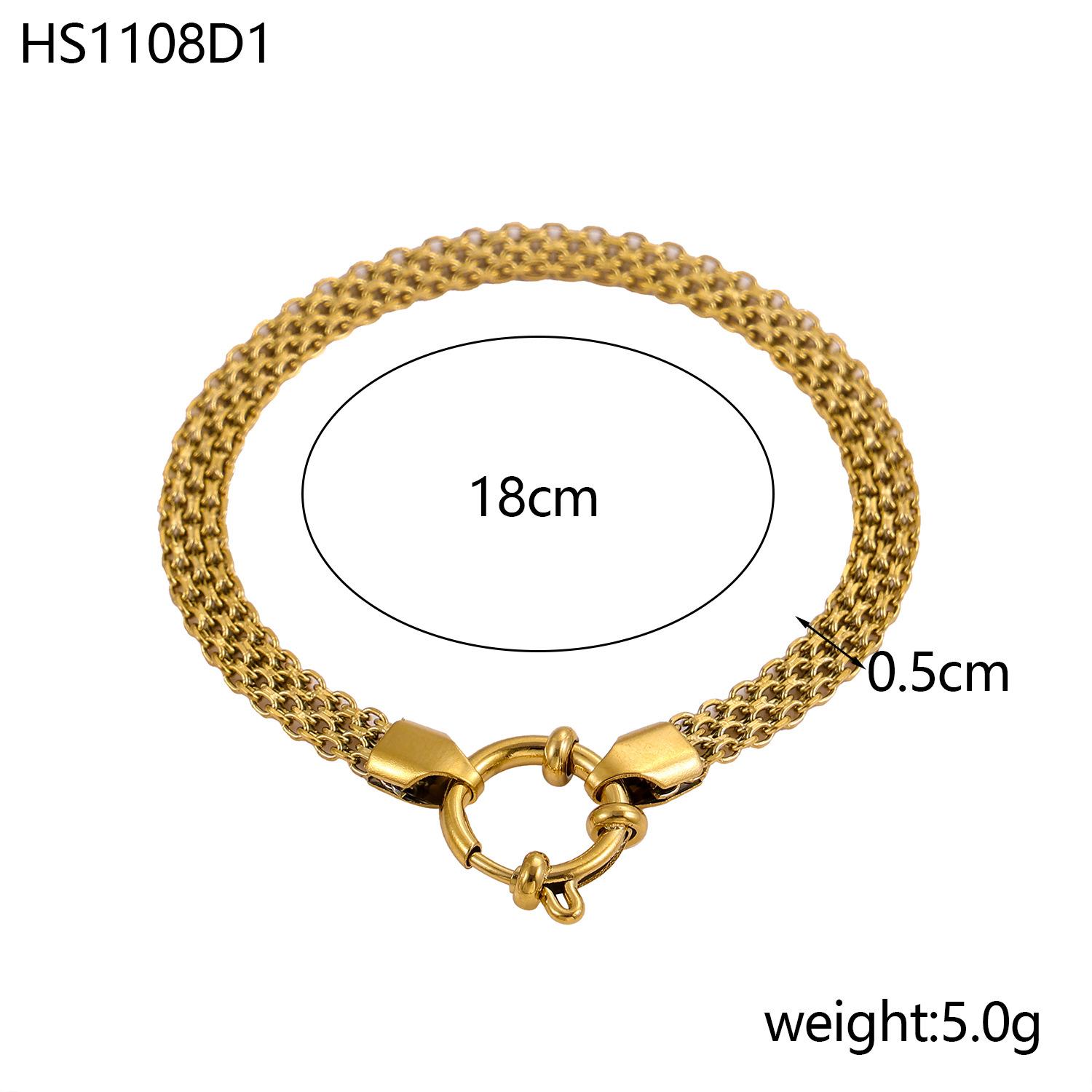 CARLIDANA Waterproof Non Tarnish Stainless Steel Carabiner Clasp Mesh Chain Bracelet Sailor Lock Bracelets for Jewelry Making