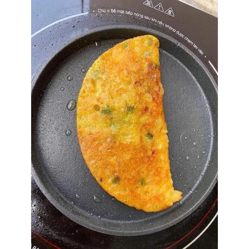 20/23/26 cm non-stick støbejernspande til at lave vietnamesiske stegte pandekager og æg, sikker varmeisoleret træhåndtag