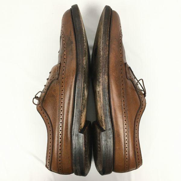 1970 FLORSHEIM Imperial Kenmoor Long Wingtip Shoes Brown size 11B 27.5-28.5 Men's(USED)