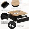 Multifunctional Square 360 Degrees Swiveling Coffee Drawer, High-Gloss 2-Tier Table and Storage Cabinet, Side Table, Natural Wood + Black