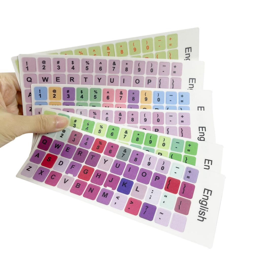 Laptop English Keyboard Stickers Macaron Color Key Stickers Desktop Computer Stickers Frosted Repair Film