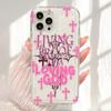 Punk pink floral style Phone case iPhone 15 Pro Max 11 12 13 16 14 Plus Silicone Shockproof Case Lens protector shell