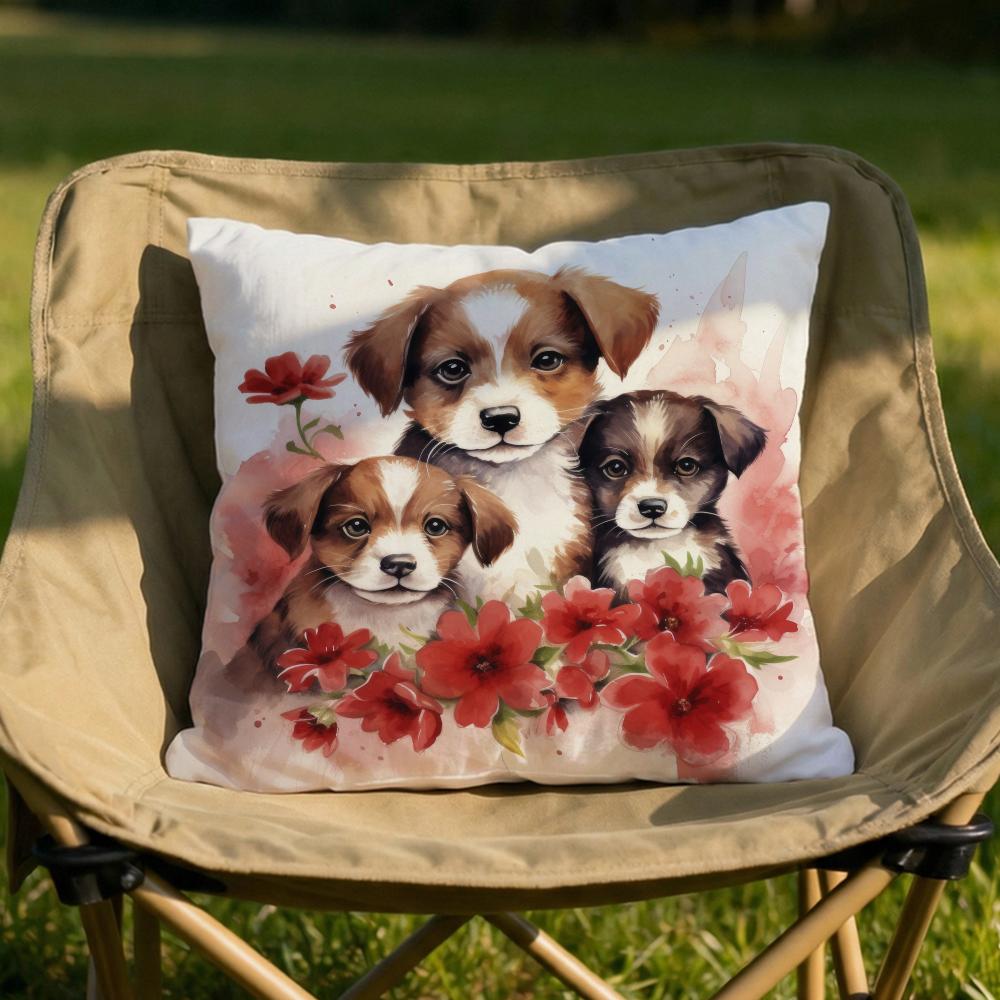 

Cute Watercolor Pet Dog Cushion Cover Soft Reversible Durable Pillow Cover MultiScene Use for Home Car Daily Comfort 30x30cm
