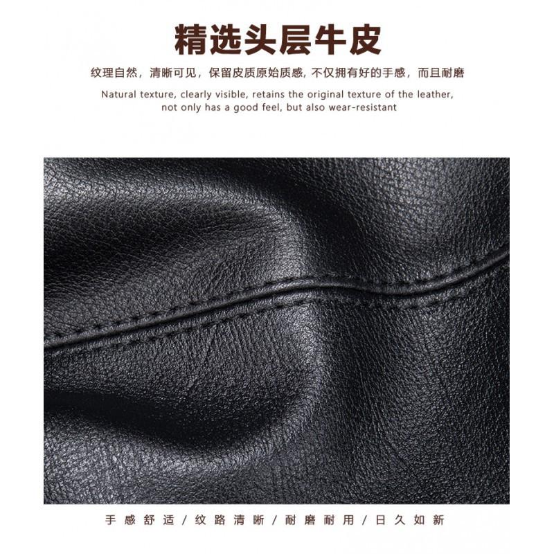 Real Cowhide Men's Leather Bag Shoulder Genuine Magnetic Suction Crossbody Korean Version Top Layer