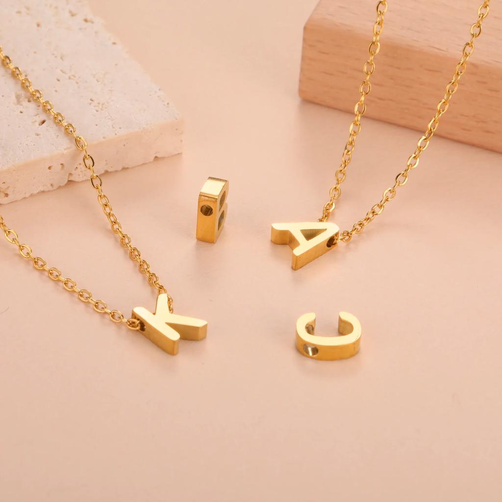 Cazador Stainless Steel A-Z Initial Letter Necklace for Women Alphabet Choker Chain Jewelry Birthday Gifts New Trend 2026