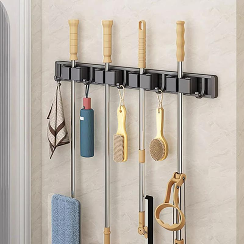 Mop And Broom Storage Rack Mop Rack Wall Mounted Strong Broom Mop Rack Comes With Hook Storage Rack To Hang Broom