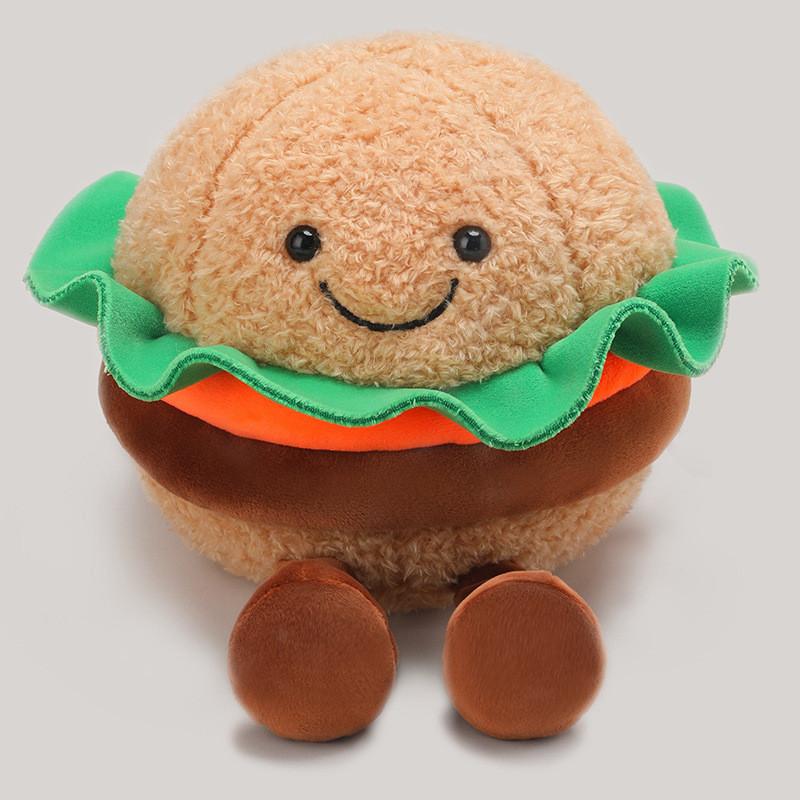 Egg Hamburger Toast Tart Plush Toy Soft Stuffed Doll Desk Decor Creative Gift