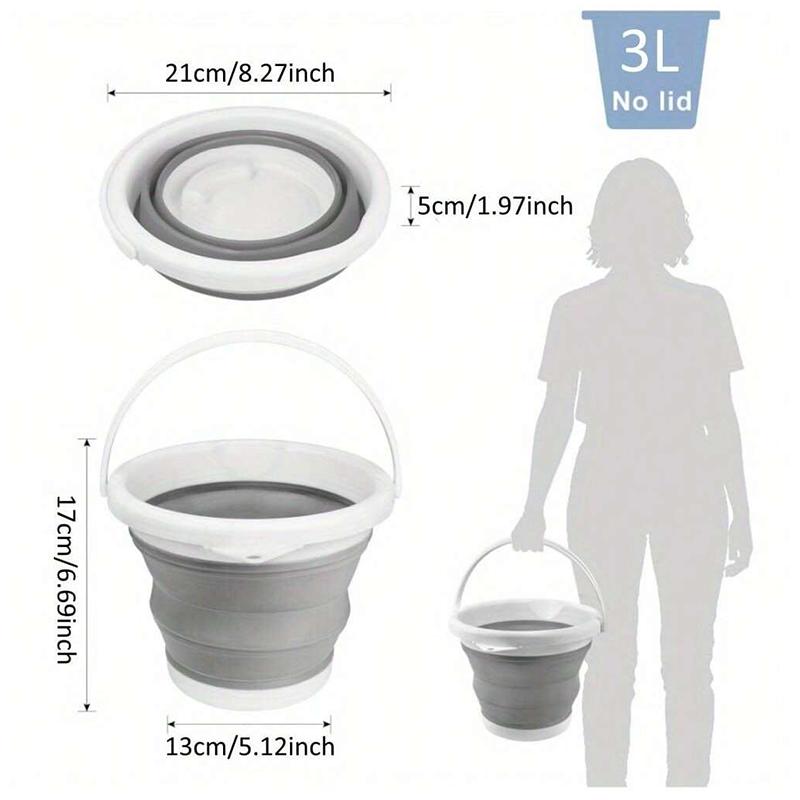 Foldable Plastic Bucket, Folding Round Bucket Portable Fishing Bucket For Hiking, Backpacking, Camping, And Outdoor Survival