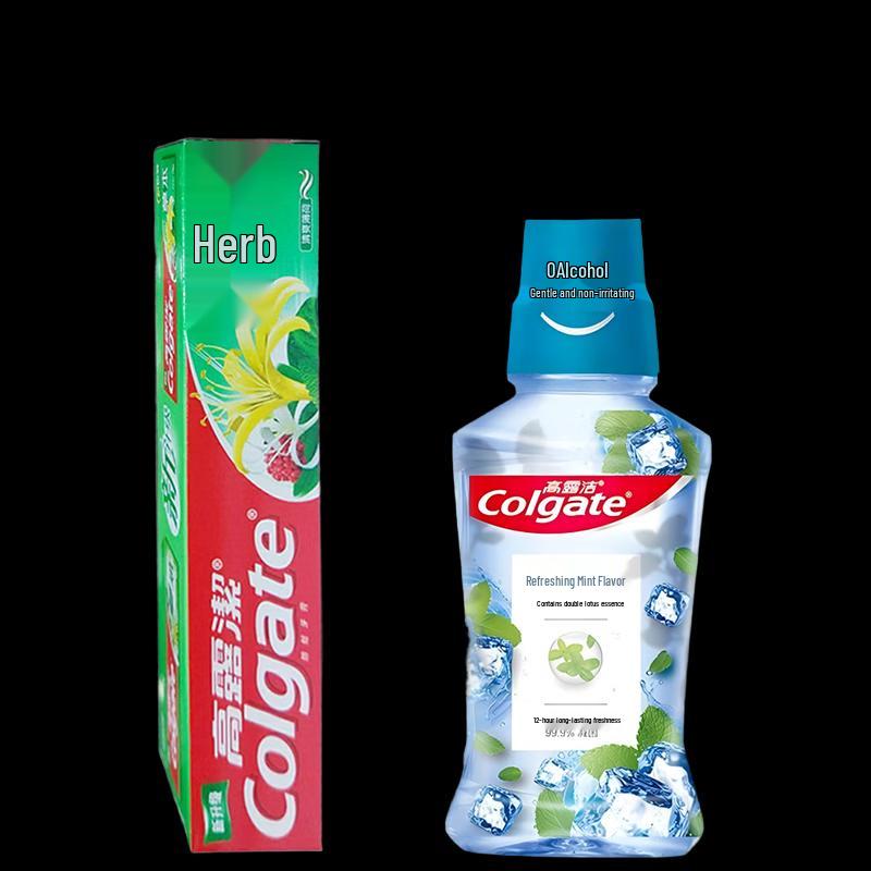 Colgate Oral Care Bundle: Herbal Toothpaste & Mint Mouthwash