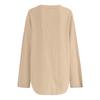 Women's Fashion Casual Solid Color Printed Drop Shoulder Long Sleeve V-Neck Women's Hemp Top