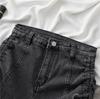 High-Waist Elastische Jeans-Shorts: Damen 2022 Sommer Schlank geschnitten A-Linie Kordelzug Weites Bein Design