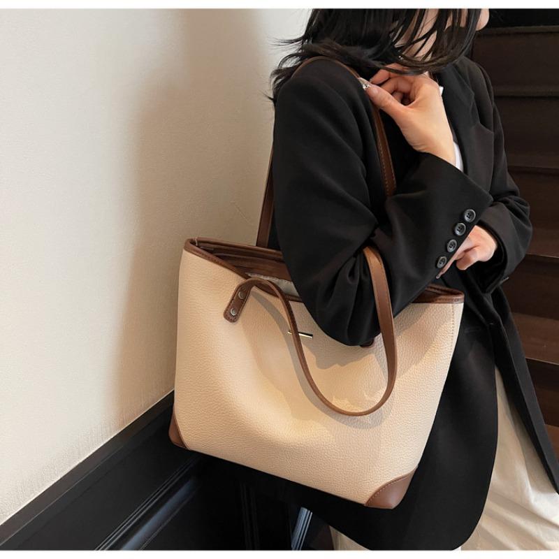 Frosted retro bag women's large-capacity new spring and summer versatile casual shoulder shopping bag tote bag