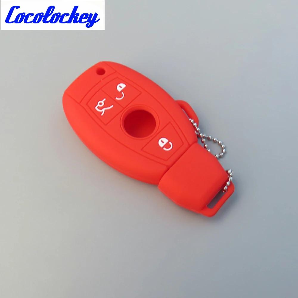 Cocolockey Silicone Car Key Cover Rubber Key Fob Case Holder Fit For Mb W203 W211 Clk C180 E200 Amg C E S C Protector 3 Button