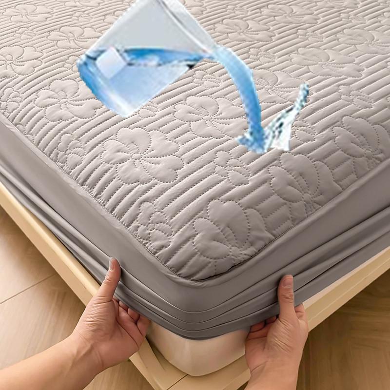 Bonenjoy 1pc Mattress Cover Waterproof Bedspread Quilted Fitted Sheet Solid Color Bed Cover Protetor De Colchão (No Pillowcase)