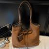 Large capacity retro matte simple tote bag women's autumn new bow underarm shoulder big bag