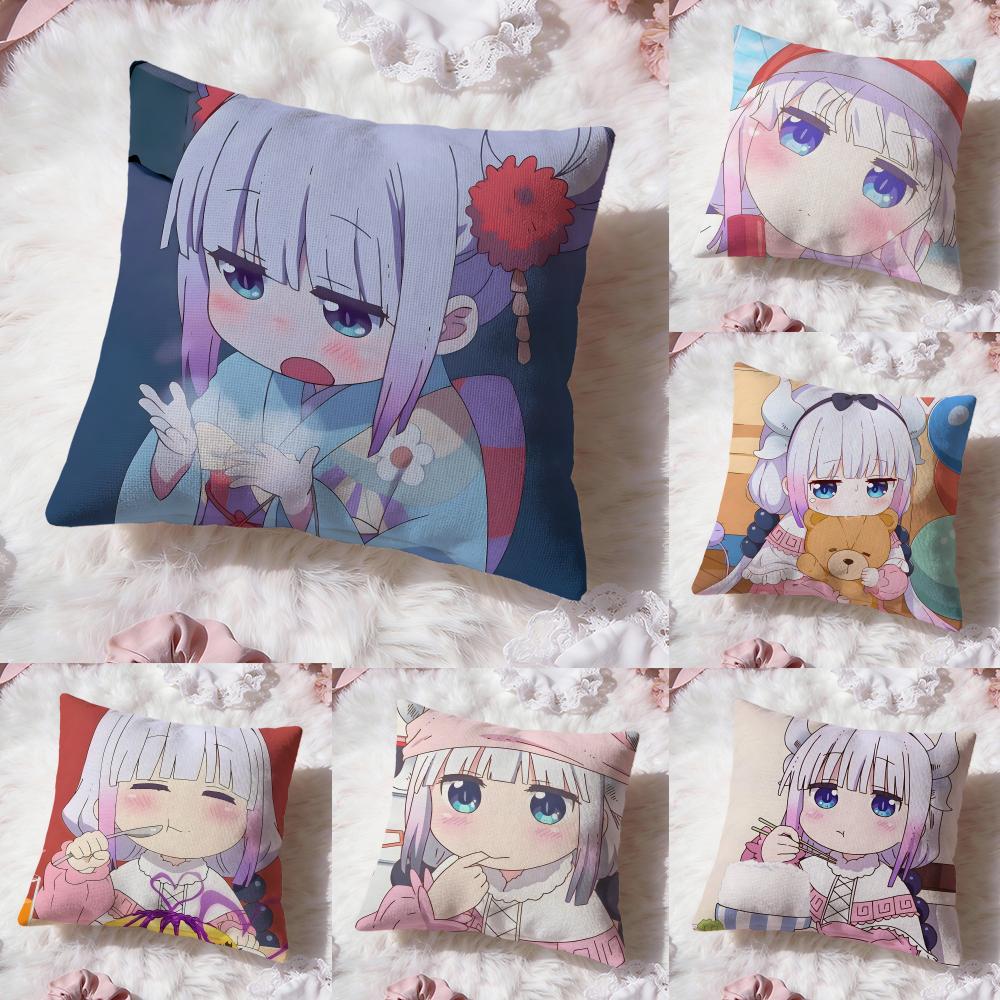 Miss Kobayashis Dragon MaidS Cushion Cover Premium Comfort Reversible Pillow Cove -Two In One Design for Any Room & Car Interior