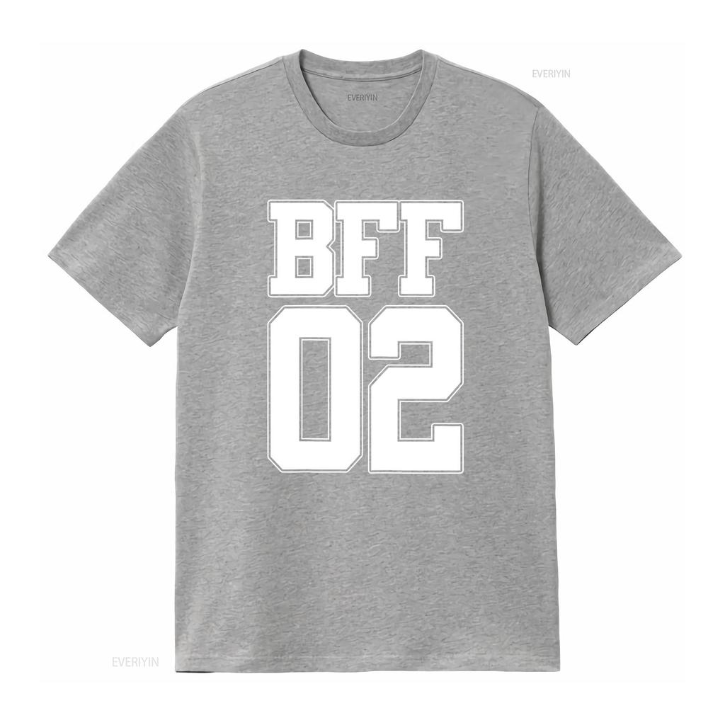 BFF 02 Best Friends Matching tee Bestie Friendship Day T Shirt vintage Washed Breathable Stylish graphic Casual homme