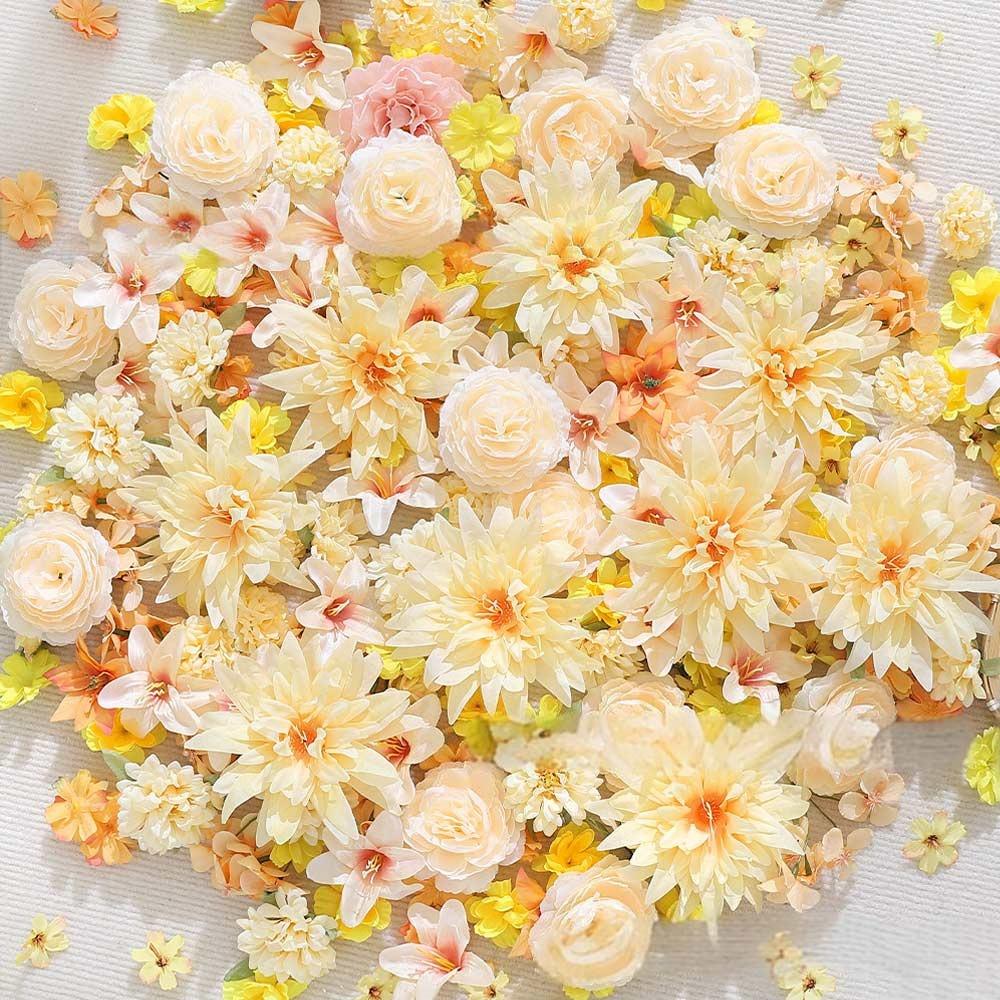

20PCS Multicolor Artificial Flower Heads DIY Accessories Headdress Silk Peony Flower Silk Ornament Simulation Flower Gift оранжевый