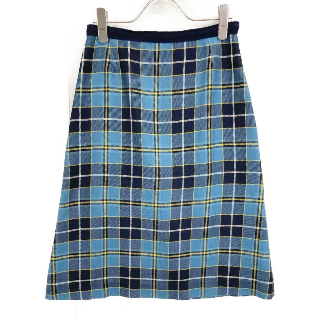 Mina Perhonen Blue Tartan Silk Skirt Skirt Not Written blueUsed