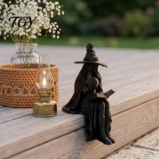 Unique Holiday Gift 3D Printed Fortune Teller Figurine, Halloween Mystic Gypsy Statue for Shelf Dark Fantasy Desk Ornament Tabletop Display,