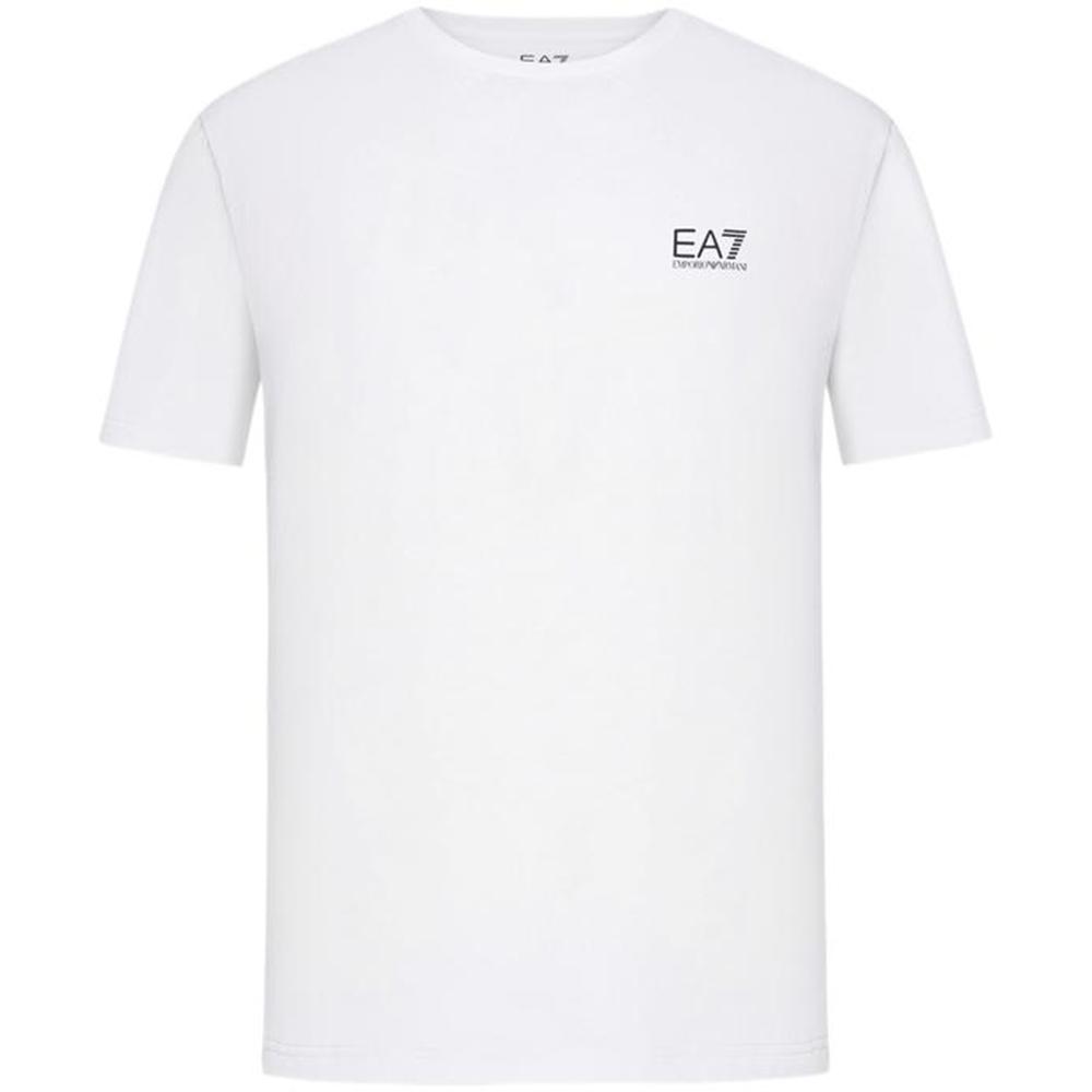 Emporio Armani Ea7 Fw23 Letter Logo Print Crew Neck Short Sleeve T-Shirt Men Tops White 3DPTS6-PJ02Z-1100
