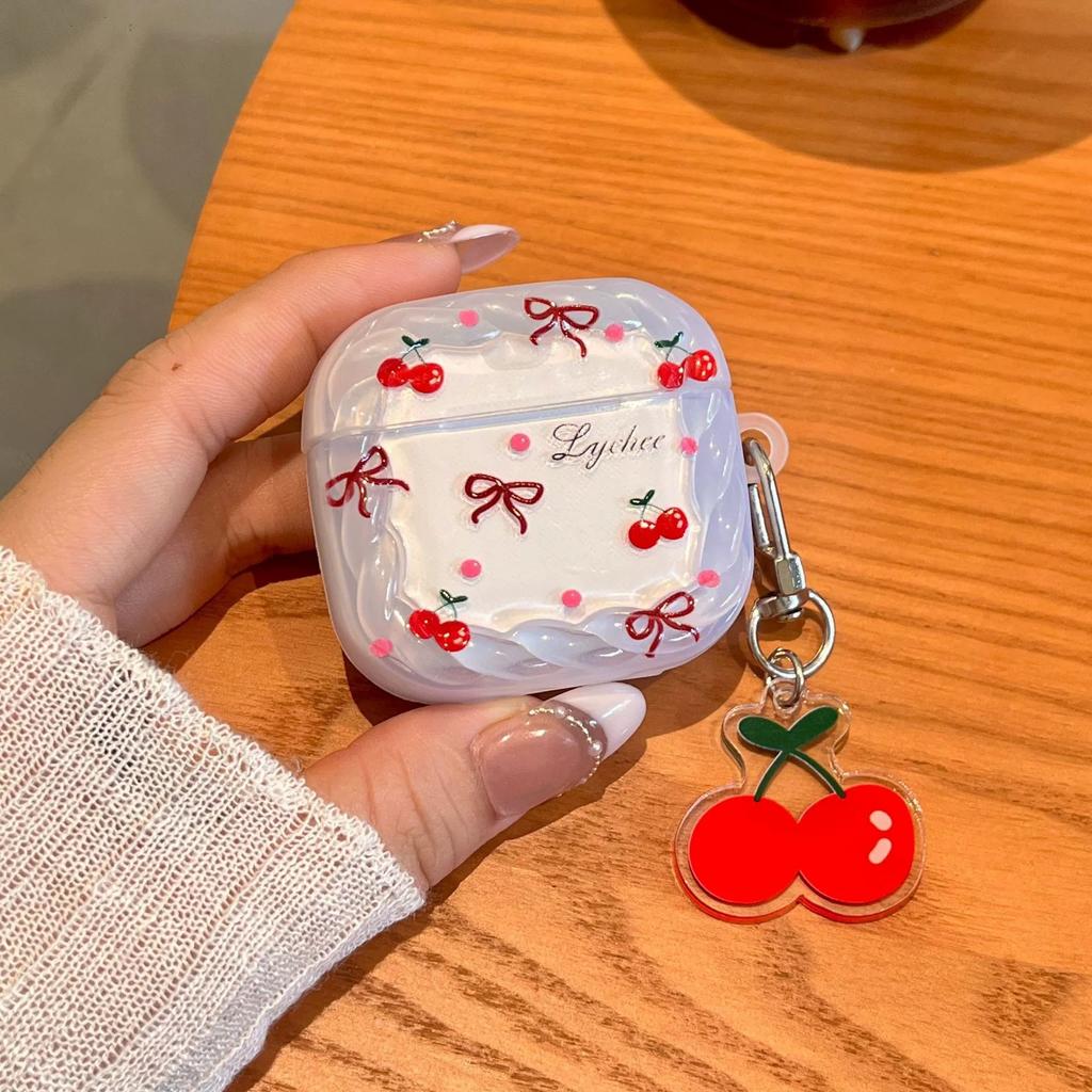 Twist edge cherry for Apple AirPods 1 Bluetooth wireless earphone case Pro1/1st generation earphone cover cartoon