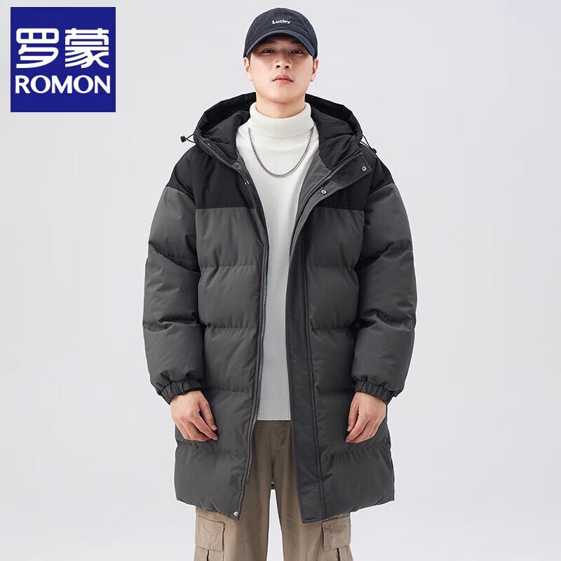 

Romon Men s Stylish Hooded Mid-Length Padded Jacket XL