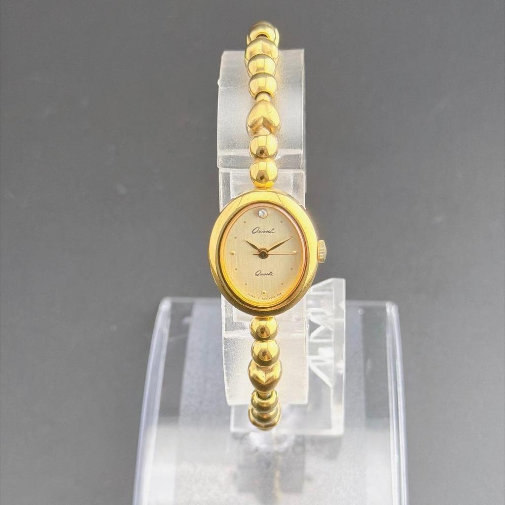 Used Rare, Beautiful Condition, Orient Diamond Gold Quartz Ladies Watch, Retro