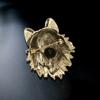 Vintage Wolf Head Brooch Totem Diamond Brooch Suit Accessories Animal Brooch Pin