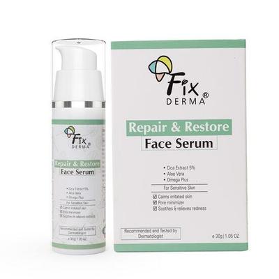 Fixderma 5% Extracto de Cica Reparar y Restaurar Sérum Facial para Piel Sensible| Sérum Facial para Hombres y Mujeres - 15g