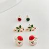 Creative Snowman & Candy Cane Stud Earrings - Festive Holiday Accessories
