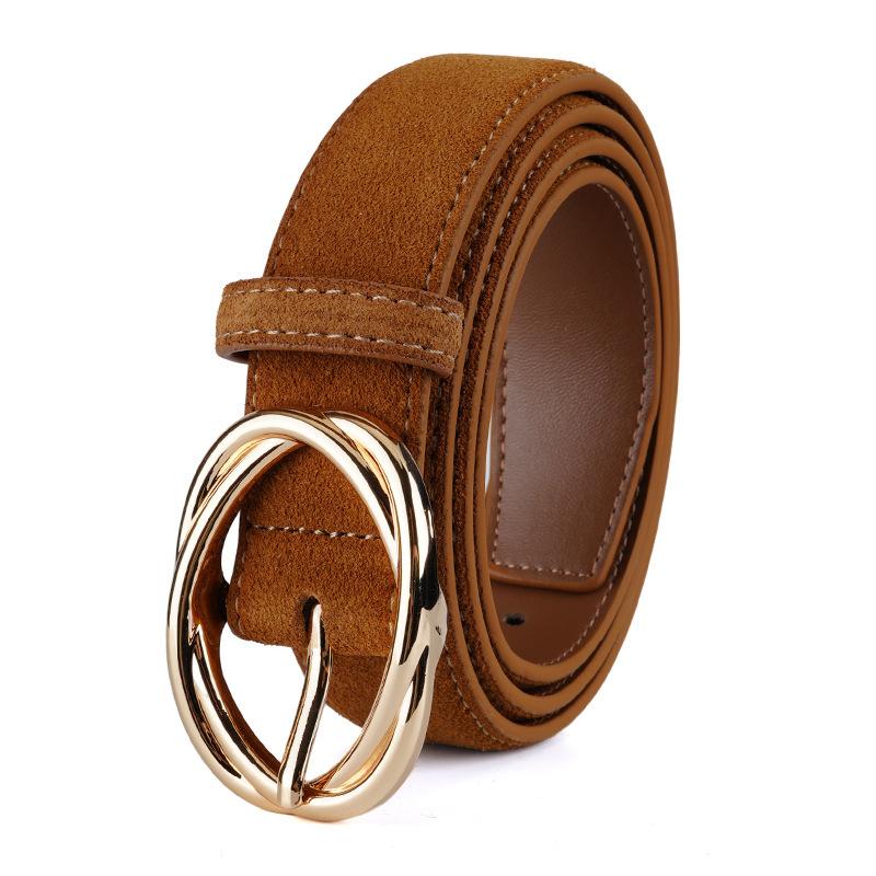 Women'S Belt Versatile Jeans Decorative Pin Buckle Belt Fashion Korean Version Double-Sided Leather Velvet High-Quality Belt