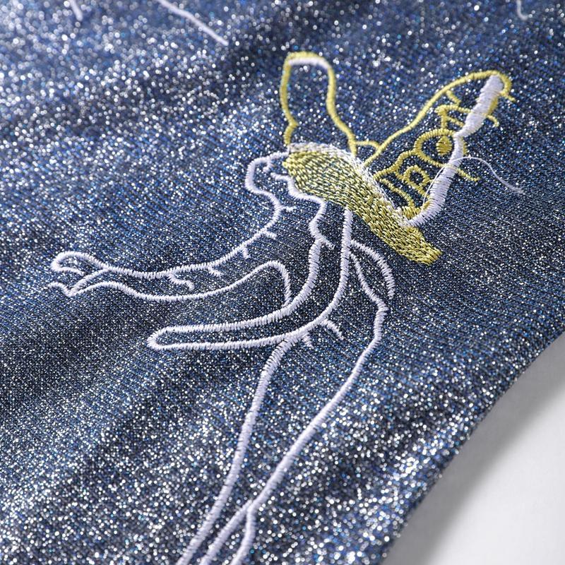 Embroidery Shiny Glitter Strap Dress Women Square Neck Printed High Waist Fashion Dress Sleeveless Backless Strap Slim Short Dresses