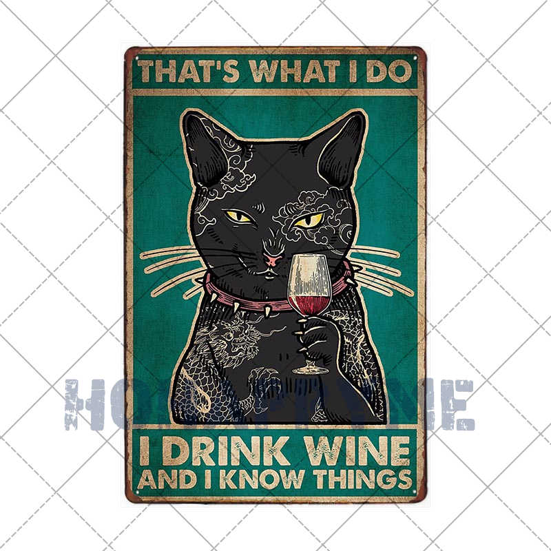 Lustiges Katzen-Vintage-Metallschild, Teller, Dekoration, Hausmalerei, Wohnzimmer, Tierhandlung, Poster, Wand, Retro-Dekor, Kunstplakate, 20 × 30 cm