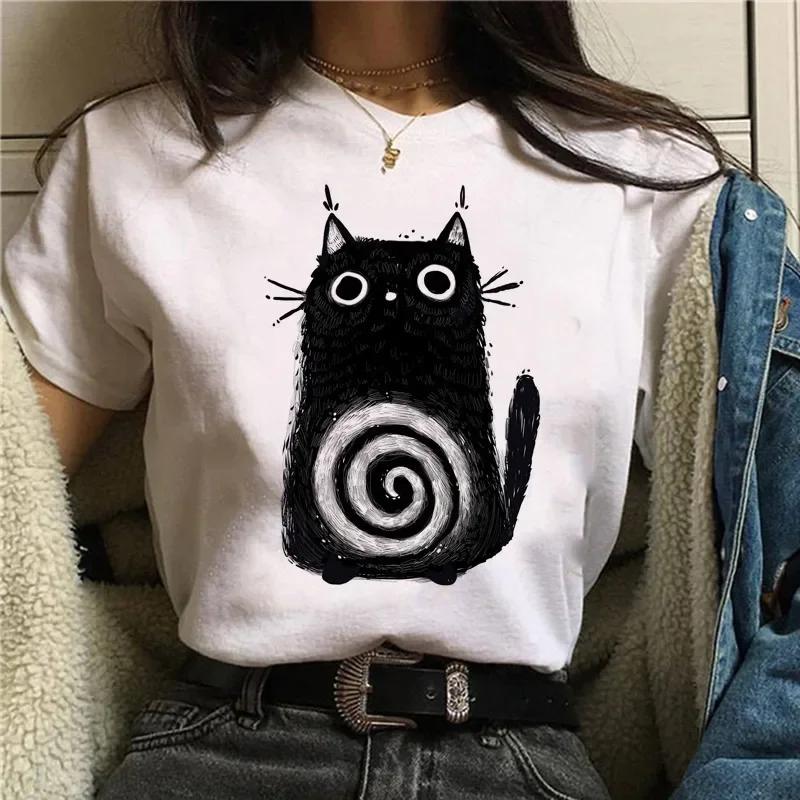 Halloween Funny Black Bunny Print T Shirt Women Short Sleeve O Neck Loose Tshirt Summer Women Tee Shirt Tops Camisetas Mujer