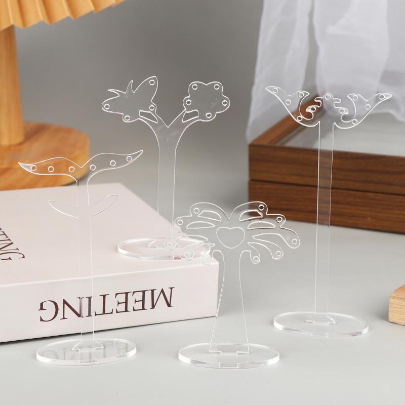 3Pcs/set Clear Acrylic Earring Display Stand Transparent Stud Dangle Earrings Display Rack For Jewelry Showcase Organizer Holder