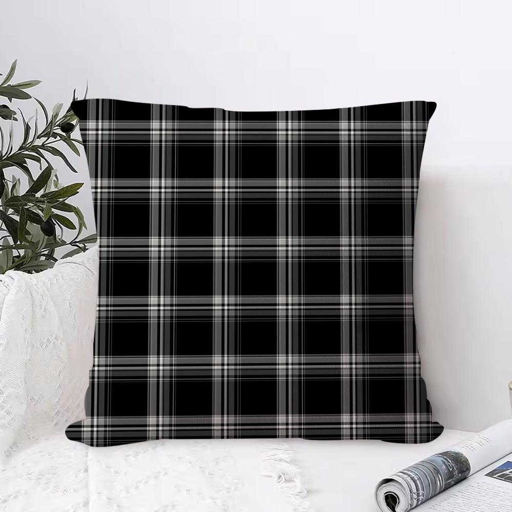 Geometric Check Pattern Pillow Case Square Pillow Bedroom Sofa Leisure Comfort Cushion Living Room Home Decoration