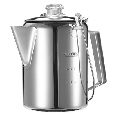 1,2 l Outdoor 9 Tassen Edelstahl Perkolator Kaffeekanne Kaffeemaschine für Camping Home Kitchen