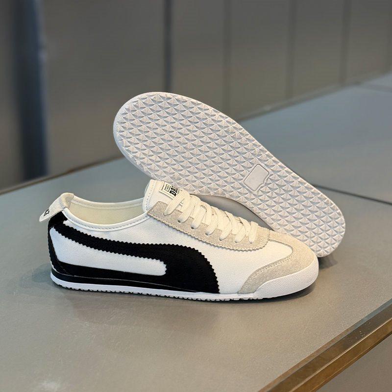 

Men s shoes new versatile board shoes breathable soft sole light cloth sports black and white Internet celebrities light luxury flat bottom 39 білий