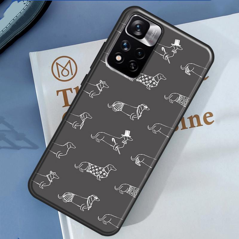 Cartoon Dachshund Sausage Dog Case For Xiaomi Redmi Note 14 13 11 9 10 12 Pro 9S 10S 11S 12S Redmi 10C 12C 13C 14C Cover